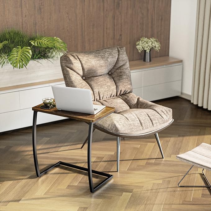 SRIWATANA Side Table, End Table, Vintage C-Shaped Couch Table - Image 4