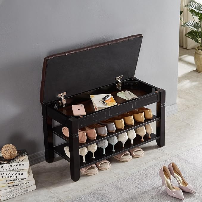 Shoe Storage Bench, Entryway Shoe Rack - Image 4