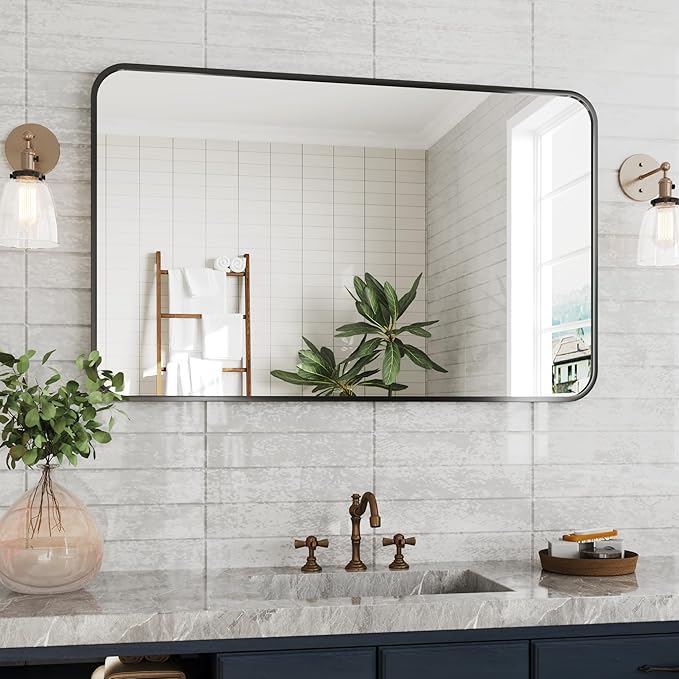 Rectangle Mirrors, 30x48 Black Bathroom Mirror, Espejo para baño, Bathroom - Image 2