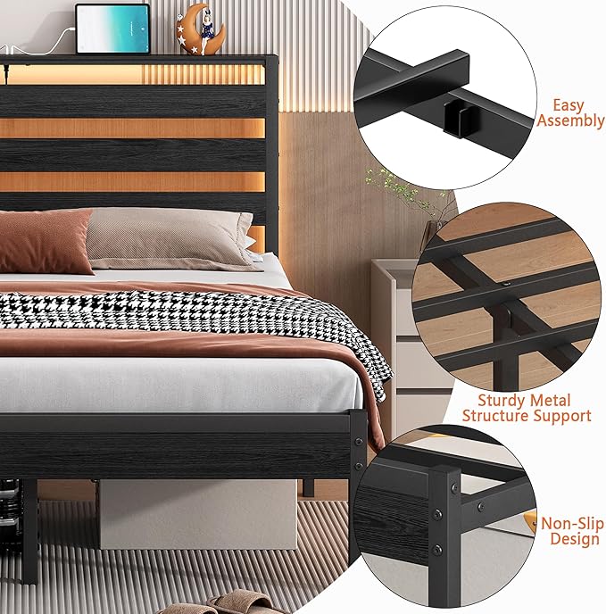 14 Inch Classic Metal Platform Bed Frame-Full Size Bed Frame - Image 5