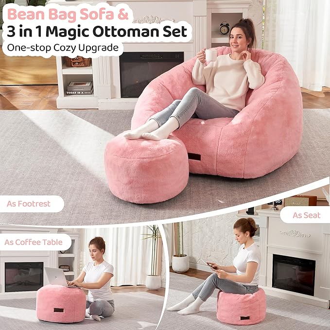 HABUTWAY Bean Bag Chair, Giant Bean Bag Chairs - Image 4