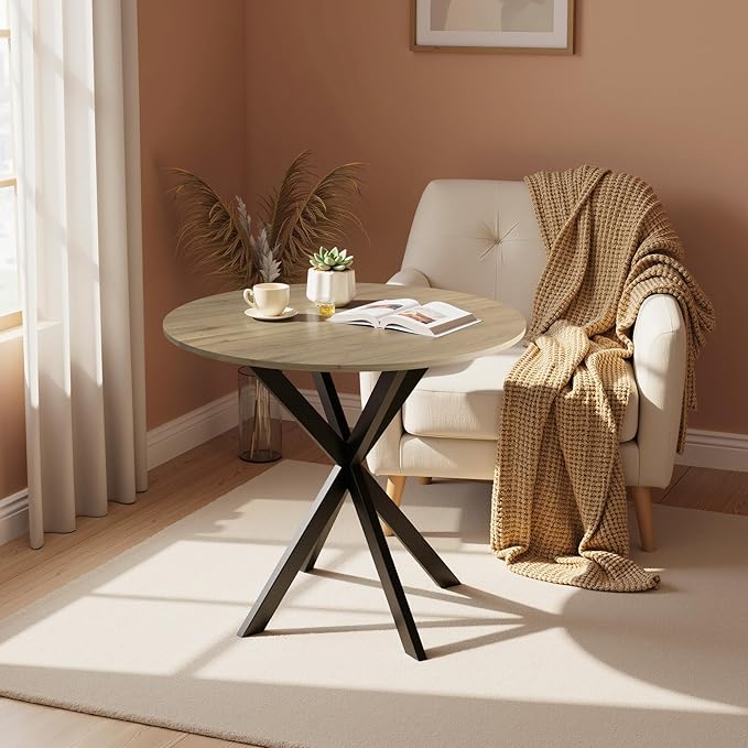 31.5" Round Dining Table for 4, Modern Small Dinner Table Farmhouse Round by Unknown