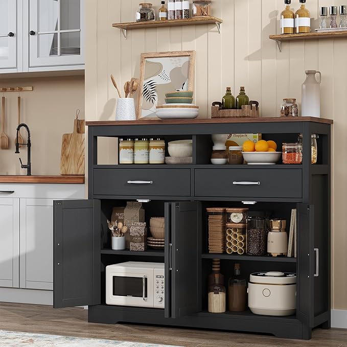 Buffet Sideboard with Storage Farmhouse with 4 Doors, Dining Room - Image 6