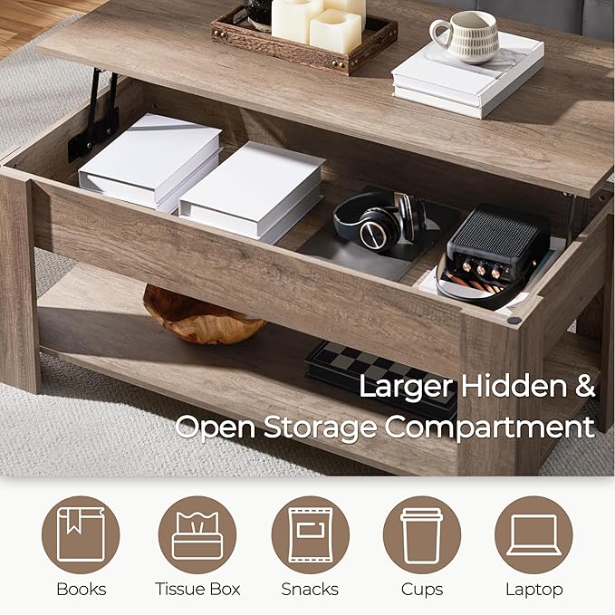Yaheetech Lift Top Coffee Table - Image 6