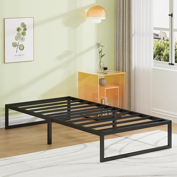 EMODA 12 Inch Twin Bed Frames No Box Spring Needed, Heavy Duty Metal Twin - Image 8