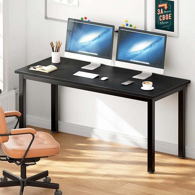DlandHome Large Computer Desk, Composite Wood Board, Decent and Steady Home - Image 6