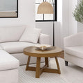 Plank+Beam Classic Round Coffee Table, 30 Inch Farmhouse Coffee Table, Rustic by PlankBeam