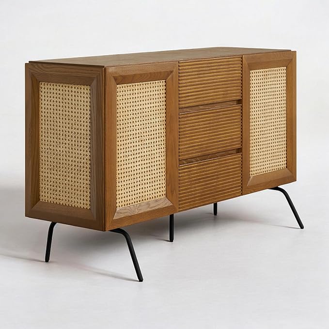 NTC MOSSIC Sideboard with 2 Doors and 3 Drawers, Buffet Cabinet with Natural by NTC