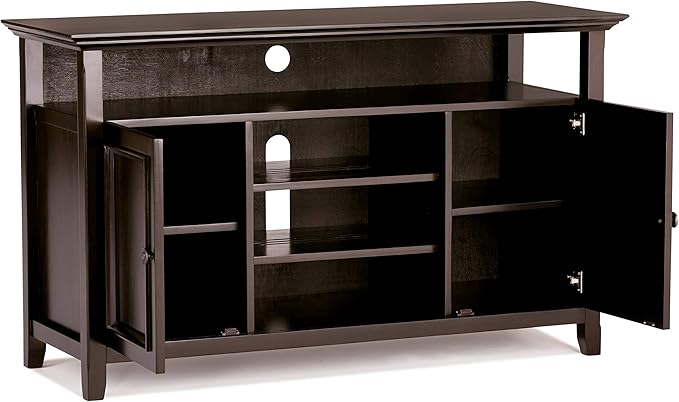 SIMPLIHOME Amherst 54-inch Wide Solid Wood TV Stand in Hickory Brown, - Image 3