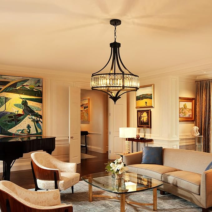 20" Modern Farmhouse Crystal Chandeliers - Image 3
