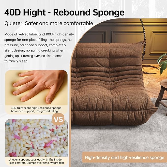 Bean Bag Chairs for Adults, Memory Foam Couch Loveseat Sofa Chair, Soft Teddy - Image 4