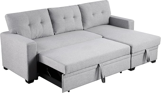 82 Inch Convertible Sleeper Sectional Sofa - Image 7