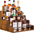 4-Tier Liquor Bottle Display Shelf, Holds up to 16 Bottles, Extra Large Rustic by Unknown