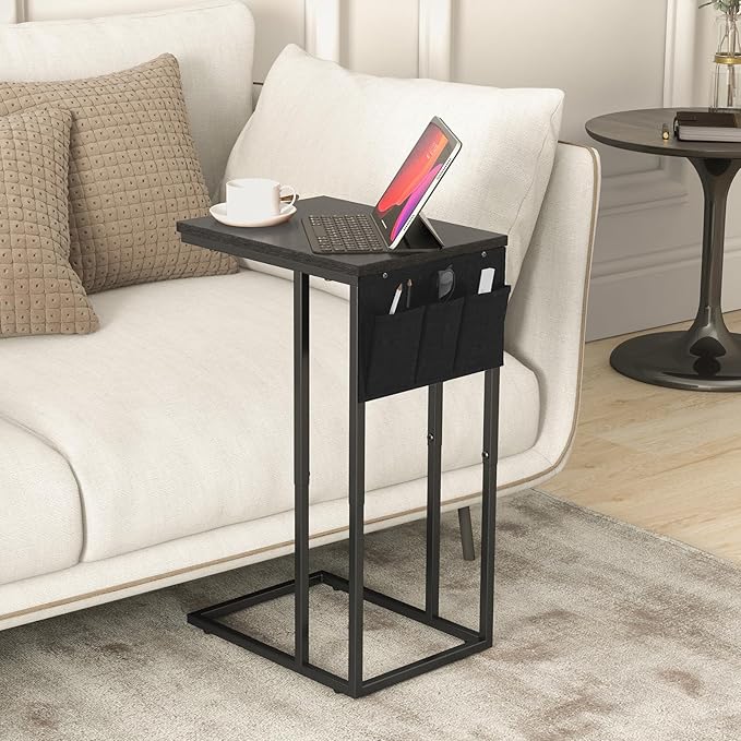 C Shaped End Table Set of 2, Side Table - Image 6