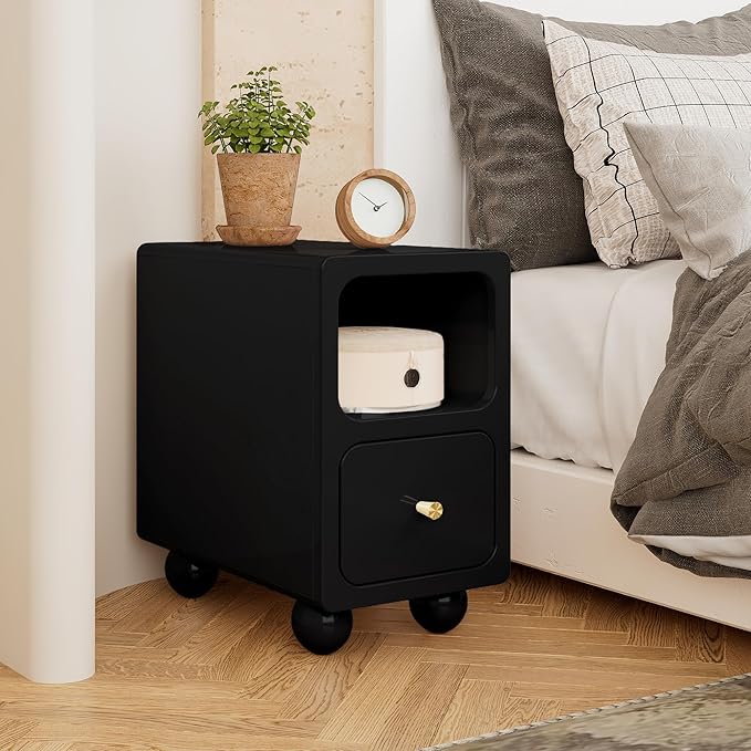 Solid Wood Nightstand, Narrow Night Stand - Image 6