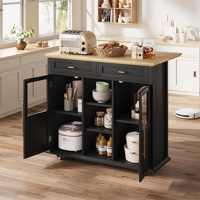 Mobile Modern Storage Island, Rolling Kitchen Island - Image 6