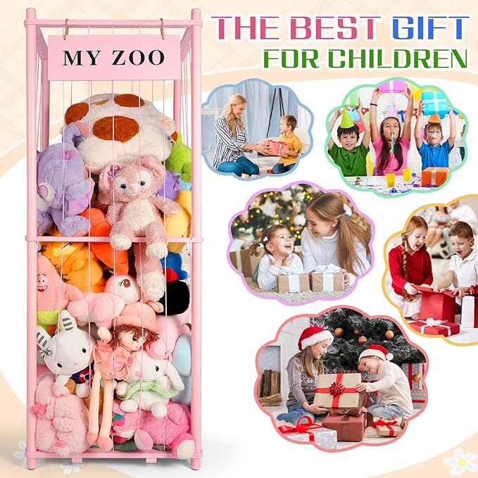 Stuffed Animal Storage Zoo, Wooden Stuffed Animal Organizer - Image 6
