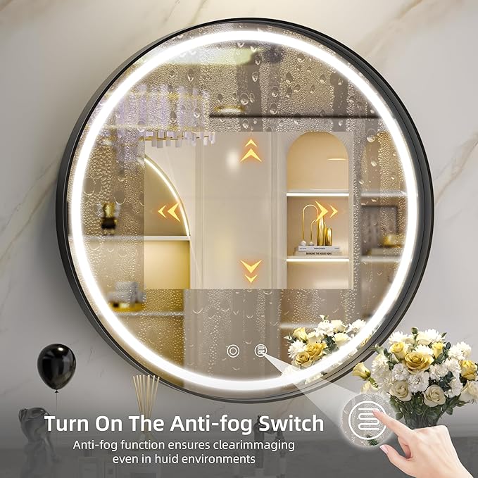 Hasipu 32 Round LED Mirror for Bathroom - Image 5