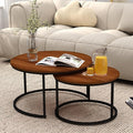 Nesting Tables Set of 2, 31.5" Round Coffee Table, Small Nesting Coffee Table by Otterease