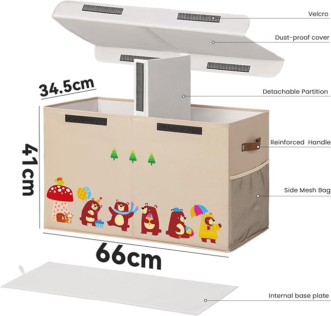 80L Large Toy Storage Box with Lid, Large Toy Box Chest - Image 3