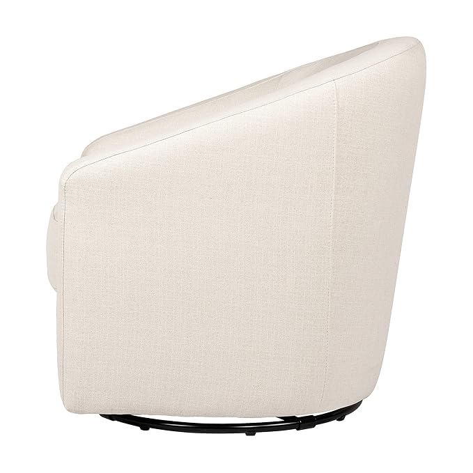 babyletto Madison Swivel Glider in Performance Natural Eco-Twill, Water - Image 7