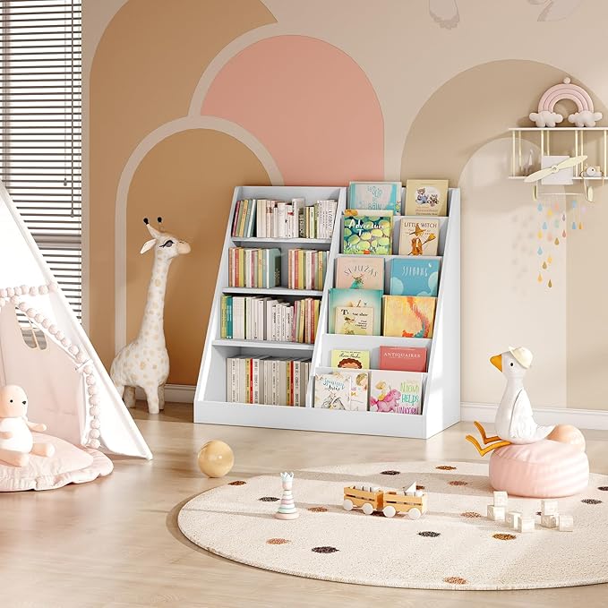 Tatub 6 Tier Kids Wooden Bookshelf and Toy Storage, Children Toy Organizer - Image 7