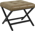 HomePop Home Decor | Modern Tufted Faux Leather Square Ottoman by HomePop