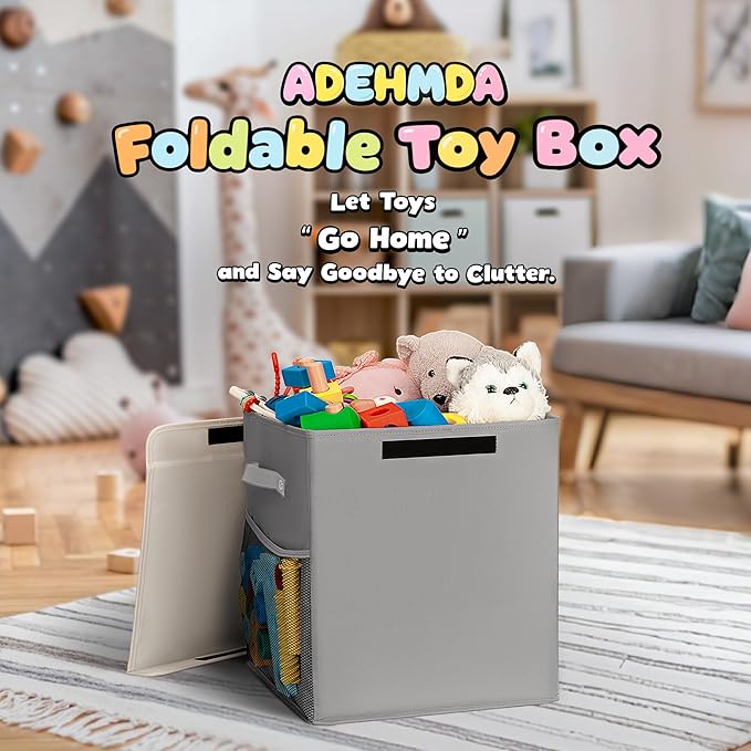 40L Large Toy Storage Box with Lid, Large Toy Box Chest - Image 5