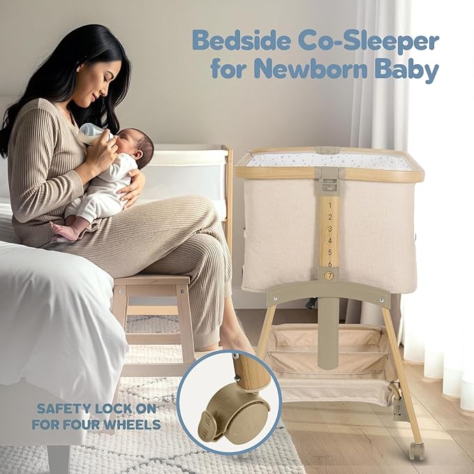 Baby Bassinet Bedside Sleeper, Portable Crib - Image 6