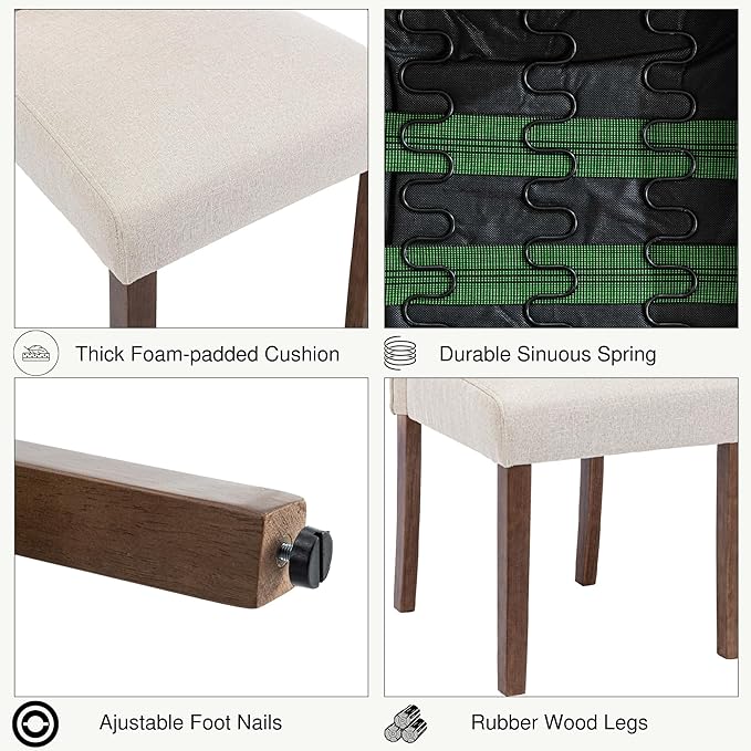 Stylish Upholstered Parsons Dining Chair Kitchen - Image 6