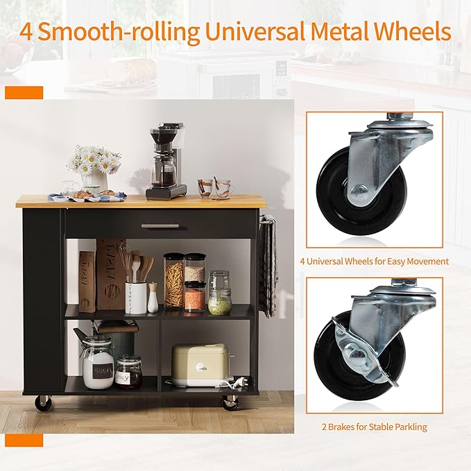 Shintenchi Kitchen Island on Wheels - Image 6