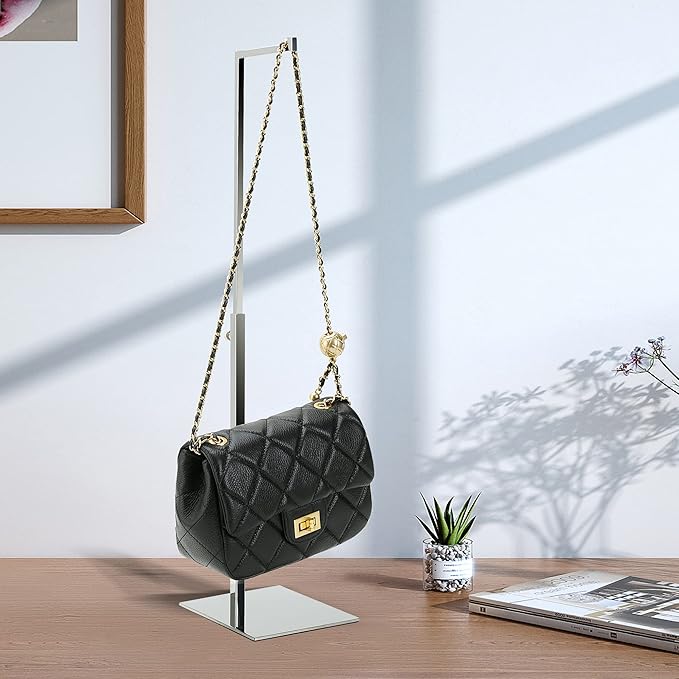 2 Pack Handbag Display Stands, Adjustable Height Stainless Steel Hanger Rack - Image 3