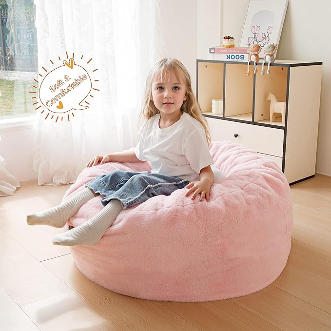 MAXYOYO Kids Bean Bag Chair, Stuffed Faux Fur Bean Bag - Image 3