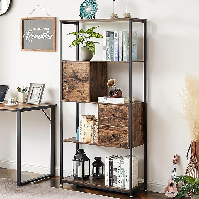 VECELO 5-Tier Bookshelf, Bookcase - Image 2