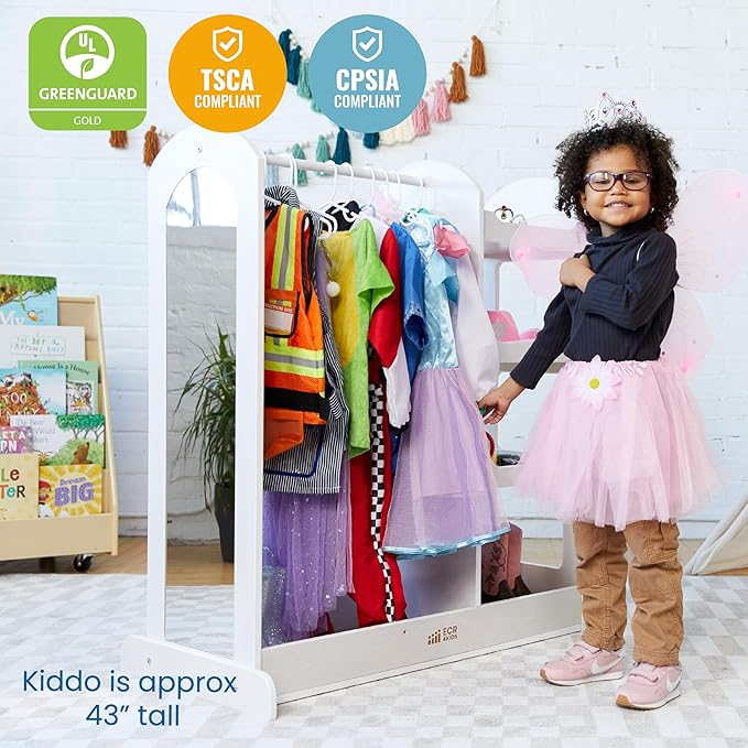 ECR4Kids Dress Up Center with Mirror, Costume Organizer - Image 6