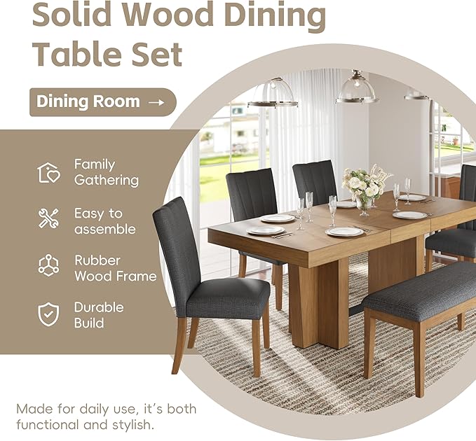 Ball & Cast 6 Piece Farmhouse Dining Table Set - Image 4