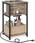 VASAGLE Side Table with Charging Station, 3-Tier End Table with USB Ports and by VASAGLEbySONGMICSHOME