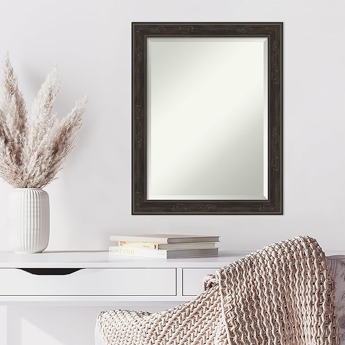 Amanti Art Brown Wall Mirror 28x22 Shipwreck Greywash Narrow Rectangle Bathroom - Image 6