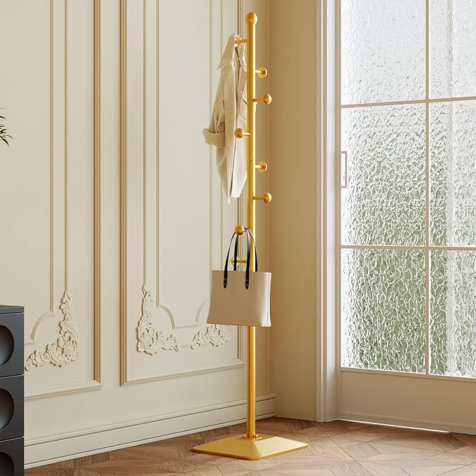 Gold coat rack, Metal coat hanger stand, Coat Tree freestanding Heavy duty - Image 5