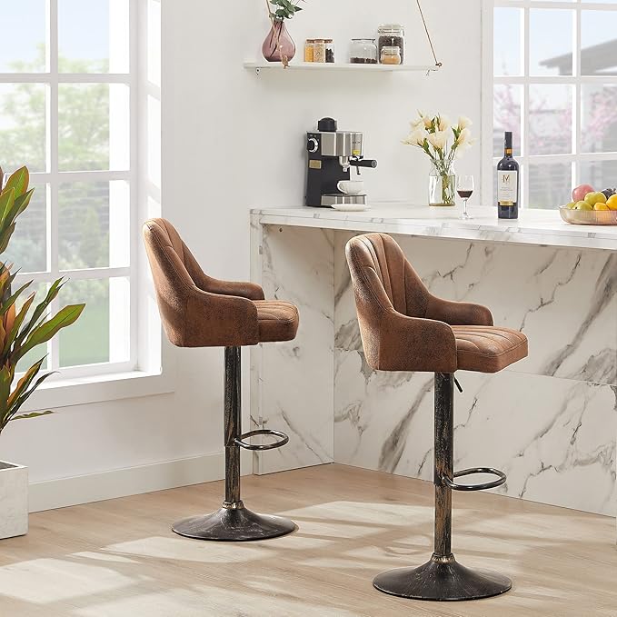 VECELO Bar Stools Set of 4, Adjustable Barstools, Counter Height Stools - Image 7