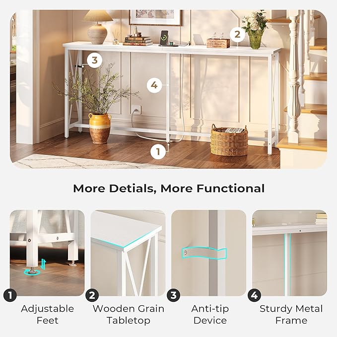 SUPERJARE 70 Inch Console Table - Image 6