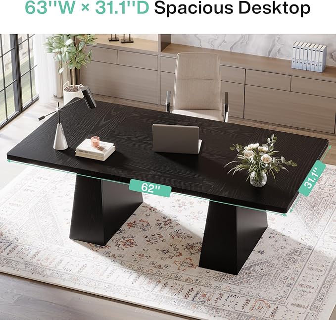 Tribesigns 63-Inch Executive Desk, Large Office Computer Desk - Image 6