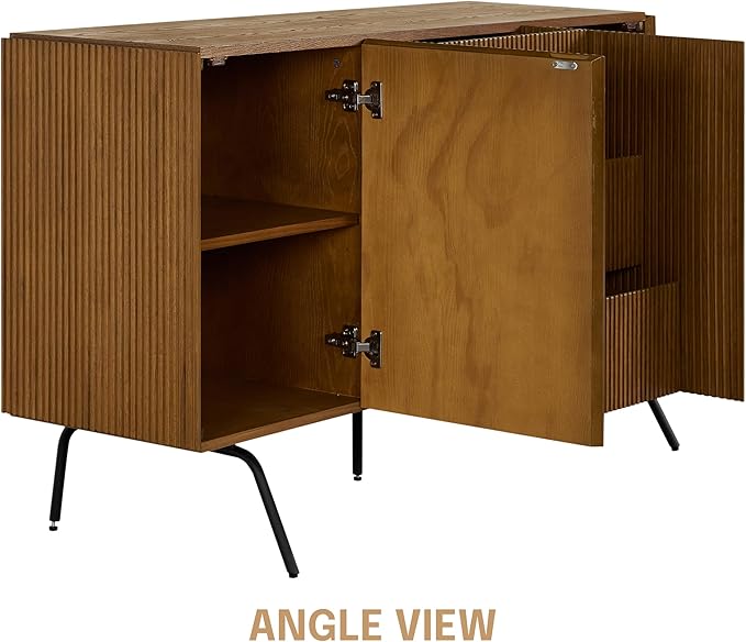 NTC Veil Sideboard with 2 Doors and 3 Drawers, Buffet Cabinet with Vertical - Image 6