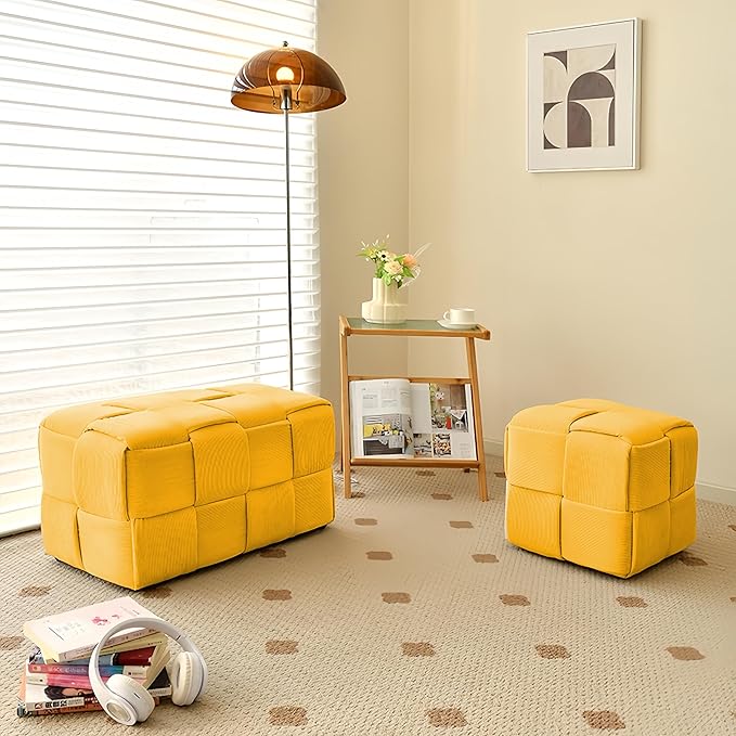 Ottoman Foot Rest Soft and Comfortable Ottoman Square Corduroy Woven Design - Image 6