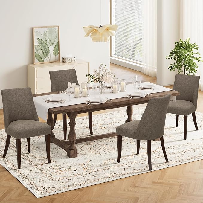 COLAMY Upholstered Dining Chairs Set of 4, Mid Century Modern Kitchen Chairs - Image 2