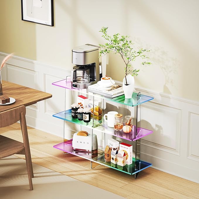 Acrylic Bookshelf, Small 3 Tier Open Bookcase - Image 2
