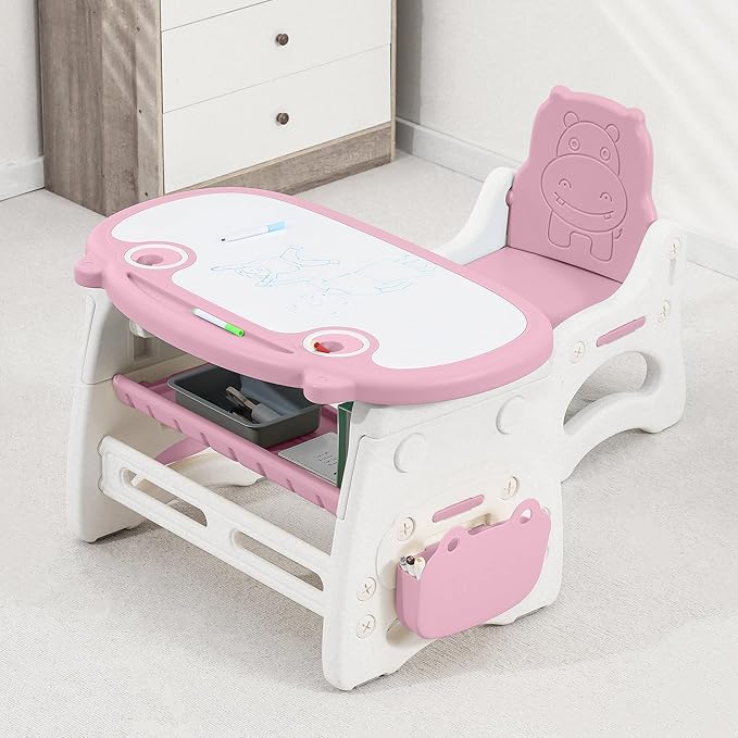 Kids Table and Chair Set The Table Can Be Graffiti and The Height Can Be Raised by WHY+TOYS