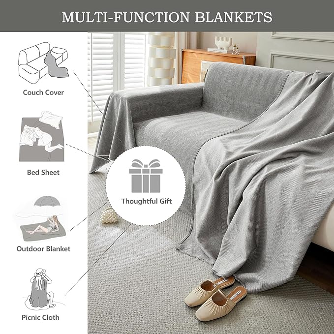 STACYPIK Soft Dark Gray Couch Cover - Image 7