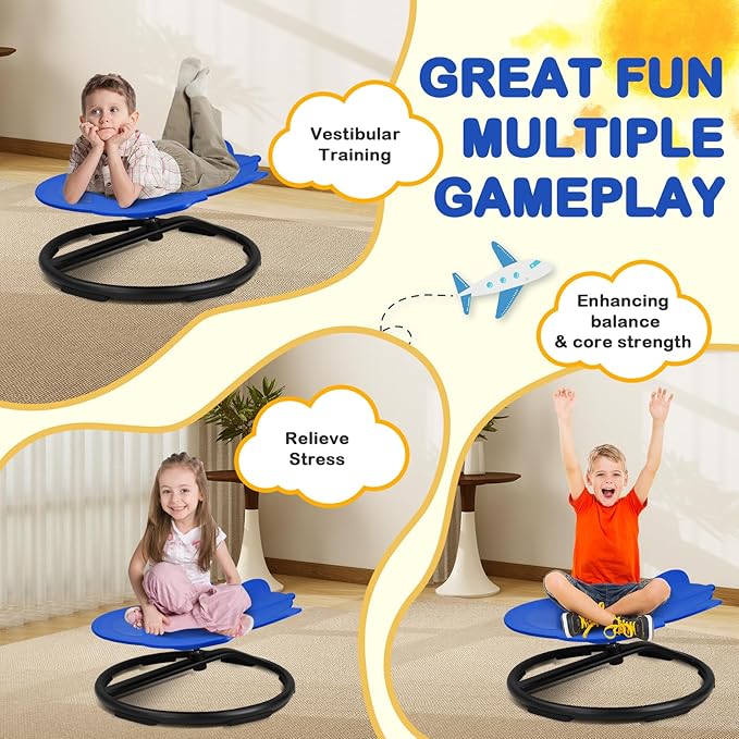 Kids Sensory Swivel Chair, Autism Spinning Chair - Image 2
