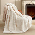Amélie Home Luxury Striped Faux Fur Throw Blanket by Am%C3%A9lieHome